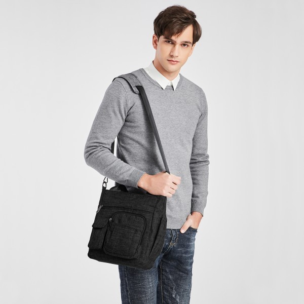 LB6923 - Kono Multi-Compartment Tote Shoulder Bag - Black